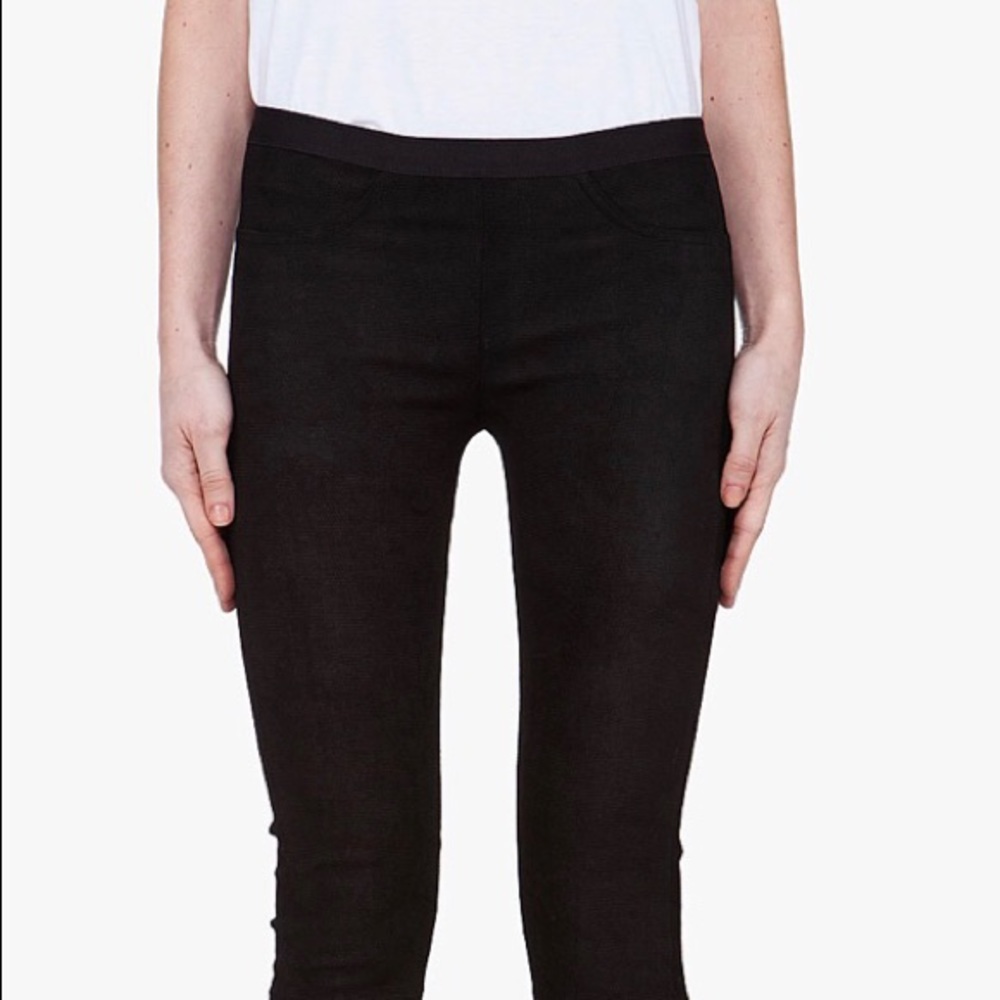 Helmut Lang Black Leather Legging Size 2